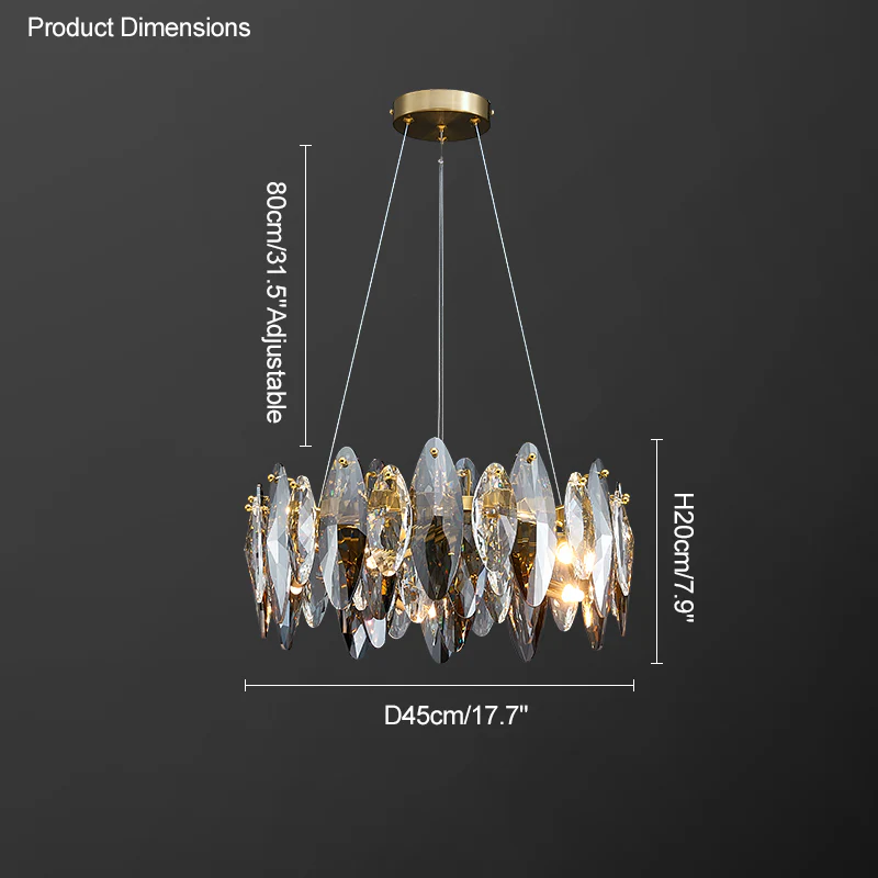 WOMO Smoked Crystal Round Chandelier-WM2187 - Image 62