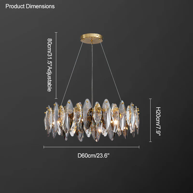 WOMO Smoked Crystal Round Chandelier-WM2187 - Image 63