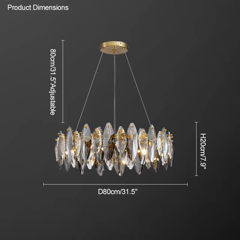 WOMO Smoked Crystal Round Chandelier-WM2187 - Image 64