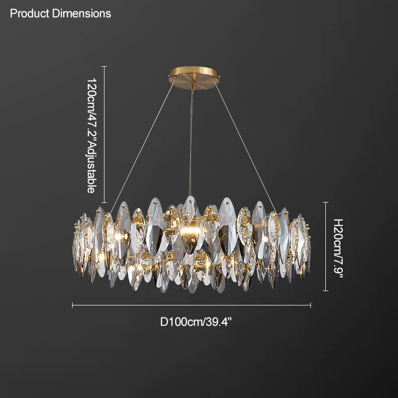WOMO Smoked Crystal Round Chandelier-WM2187 - Image 65