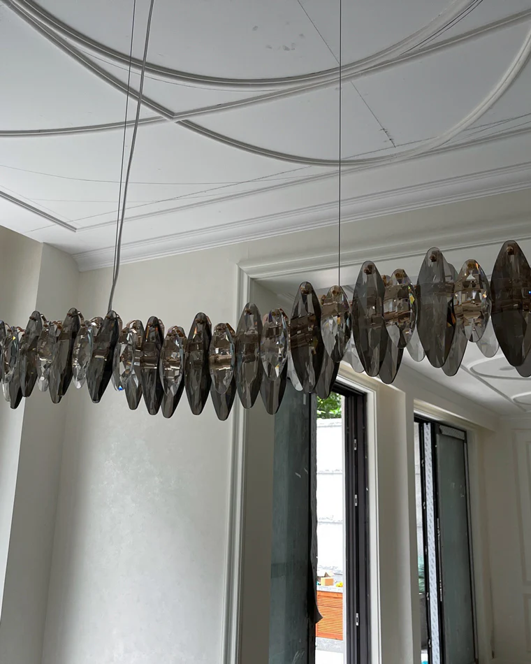 WOMO Smoked Crystal Linear Chandelier-WM2188 - Image 20