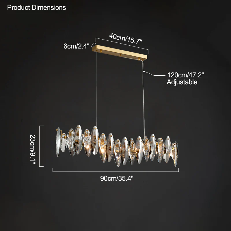WOMO Smoked Crystal Linear Chandelier-WM2188 - Image 36