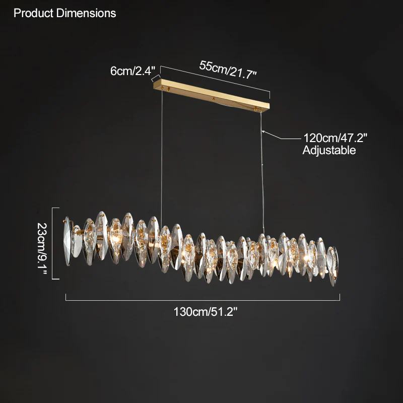 WOMO Smoked Crystal Linear Chandelier-WM2188 - Image 38