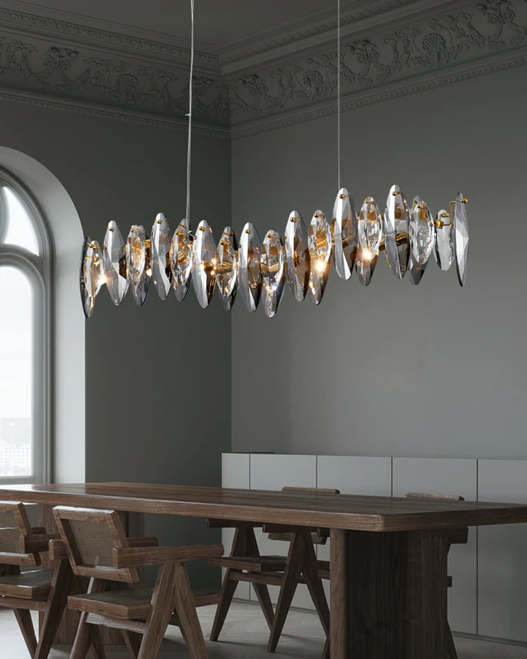 WOMO Smoked Crystal Linear Chandelier-WM2188 - Image 5