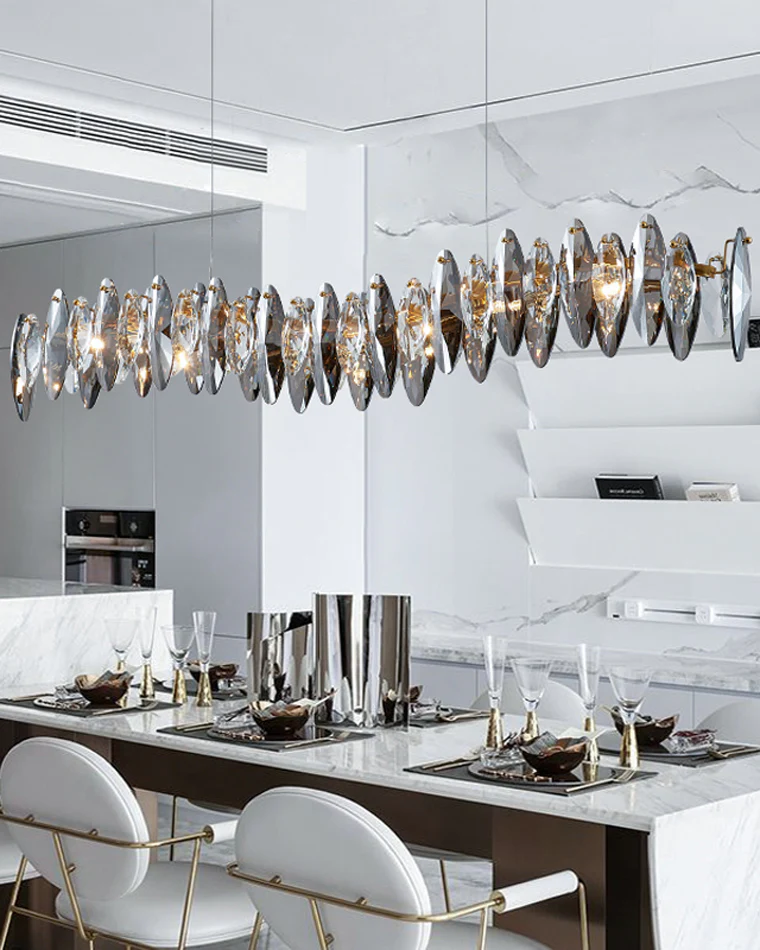 WOMO Smoked Crystal Linear Chandelier-WM2188 - Image 6
