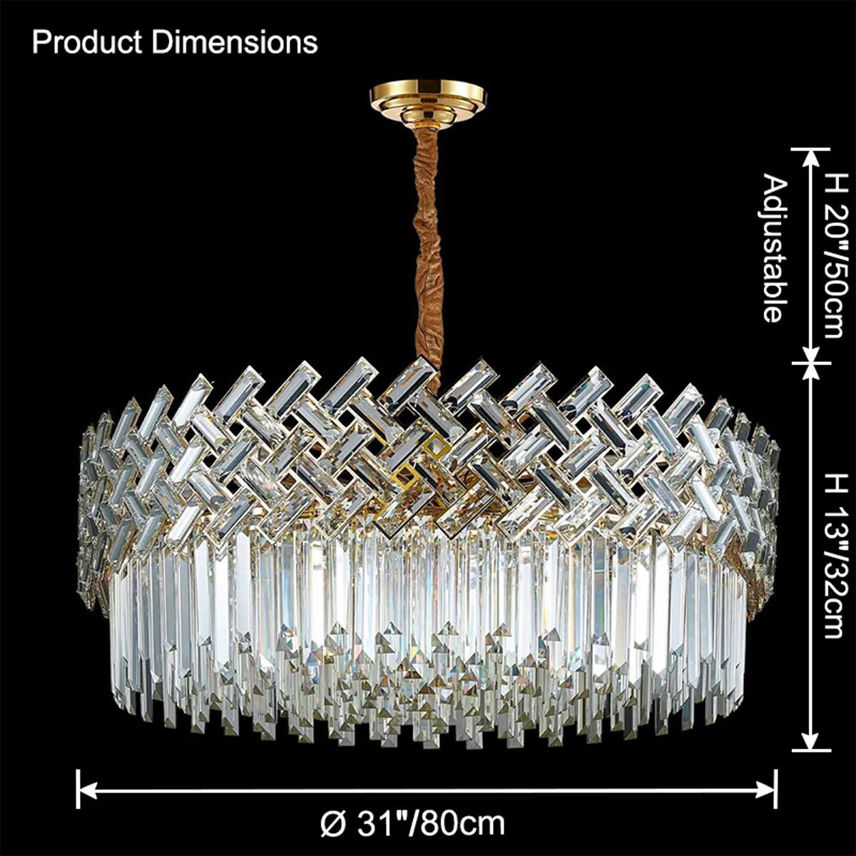 WOMO Shield Crystal Round Chandelier-WM2190 - Image 18