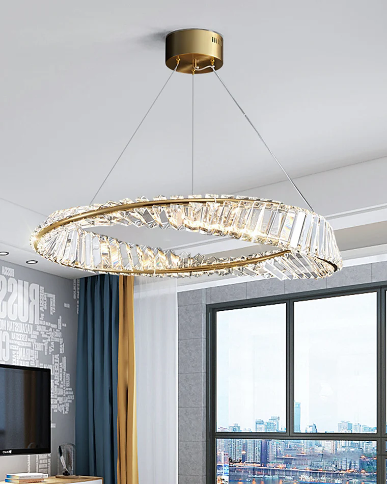 WOMO Möbius Crystal Prism Circular Chandelier-WM2191 - Image 15