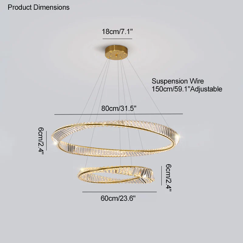 WOMO Möbius Crystal Prism Circular Chandelier-WM2191 - Image 70