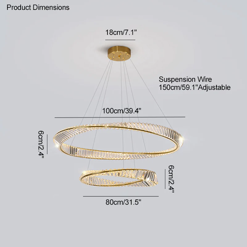 WOMO Möbius Crystal Prism Circular Chandelier-WM2191 - Image 72
