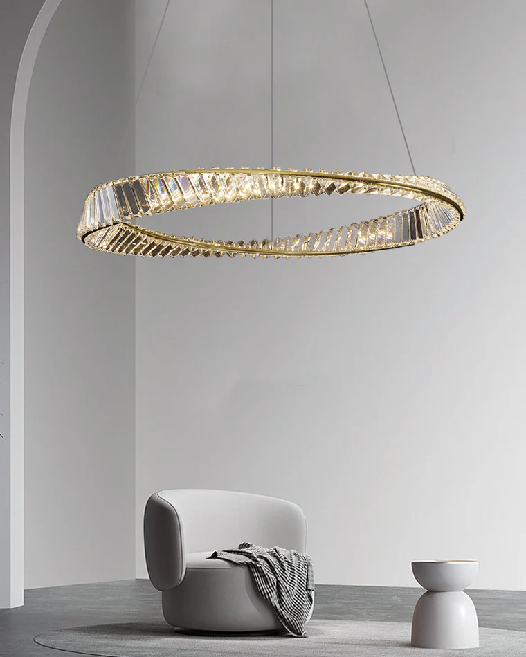 WOMO Möbius Crystal Prism Circular Chandelier-WM2191 - Image 8