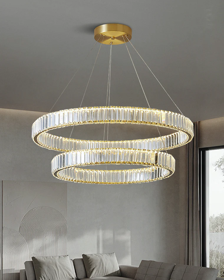 WOMO 2 Tier Circular Crystal Chandelier-WM2192 - Image 11