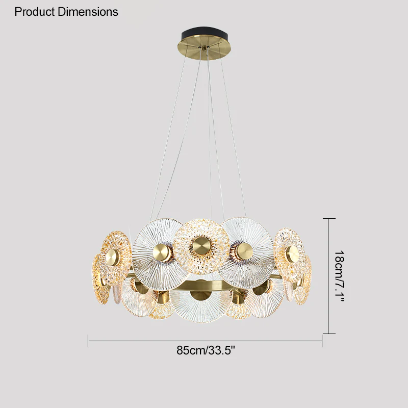 WOMO Textured Glass Disc Chandelier-WM2194 - Image 19