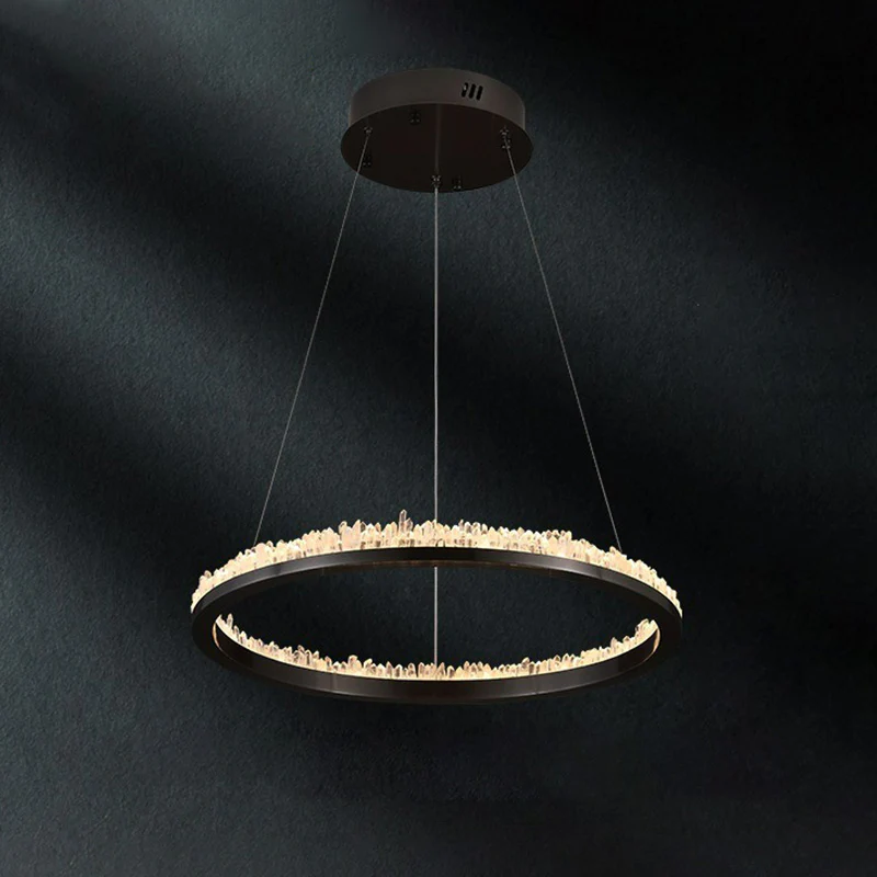 WOMO Rock Crystal Circular Led Chandelier-WM2715 - Image 13
