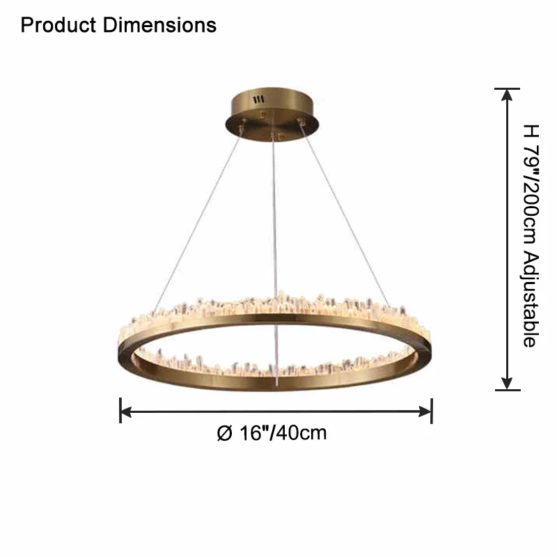 WOMO Rock Crystal Circular Led Chandelier-WM2715 - Image 26