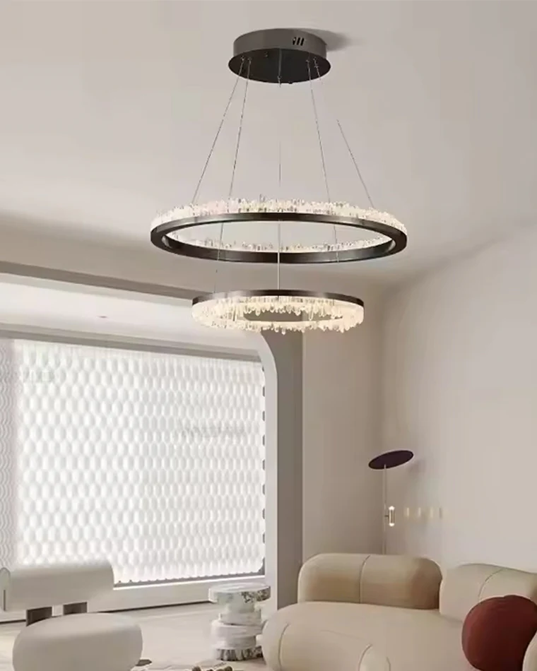 WOMO Rock Crystal Circular Led Chandelier-WM2715 - Image 6