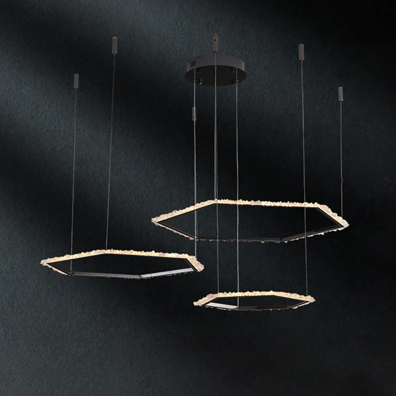 WOMO Three Hexagon Crystal Chandelier-WM2711 - Image 10