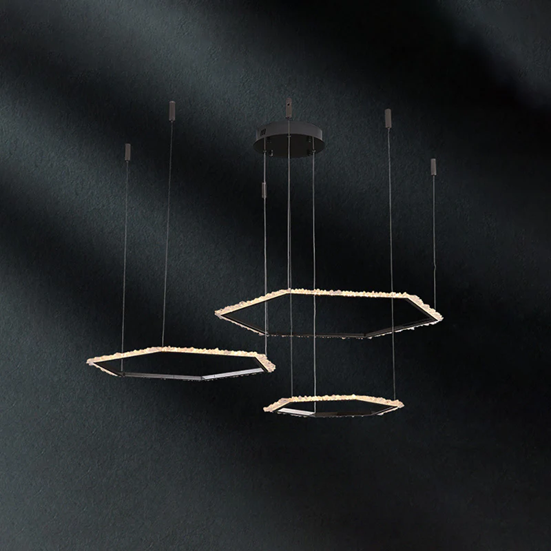 WOMO Three Hexagon Crystal Chandelier-WM2711 - Image 12