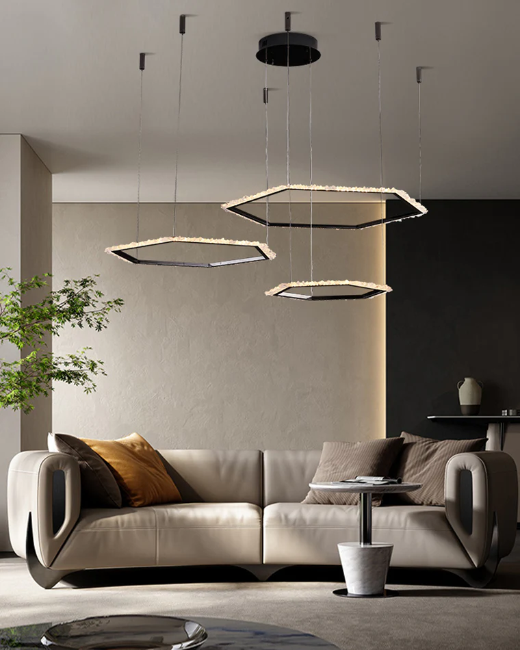WOMO Three Hexagon Crystal Chandelier-WM2711 - Image 6