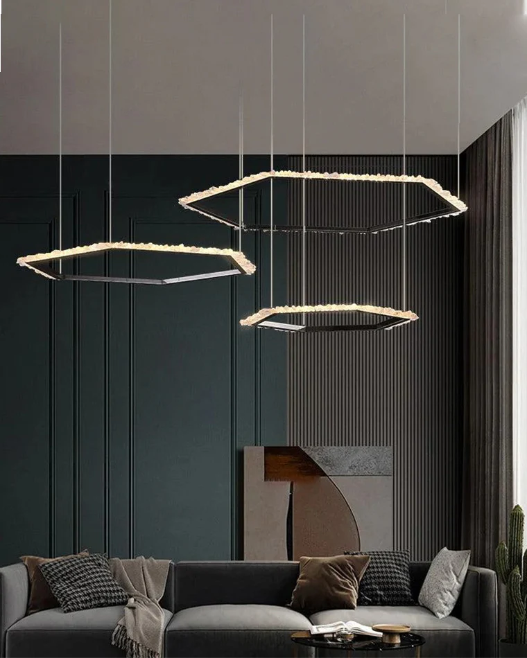 WOMO Three Hexagon Crystal Chandelier-WM2711 - Image 7
