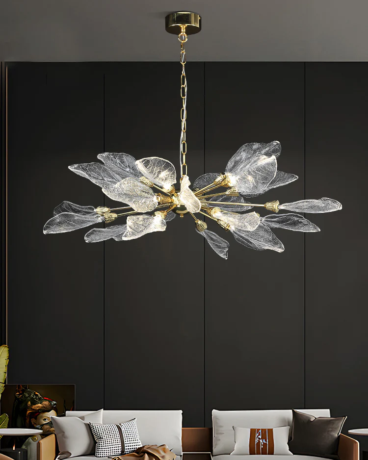WOMO Crystal Leaf Petal Chandelier-WM3013 - Image 4