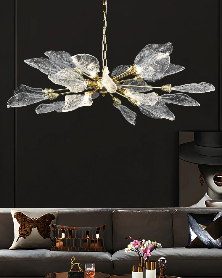 WOMO Crystal Leaf Petal Chandelier-WM3013 - Image 7