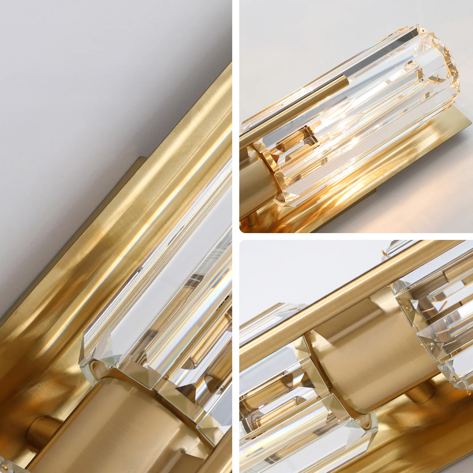 WOMO Crystal Prism Hurricane Double Wall Sconce-WM6132 - Image 2