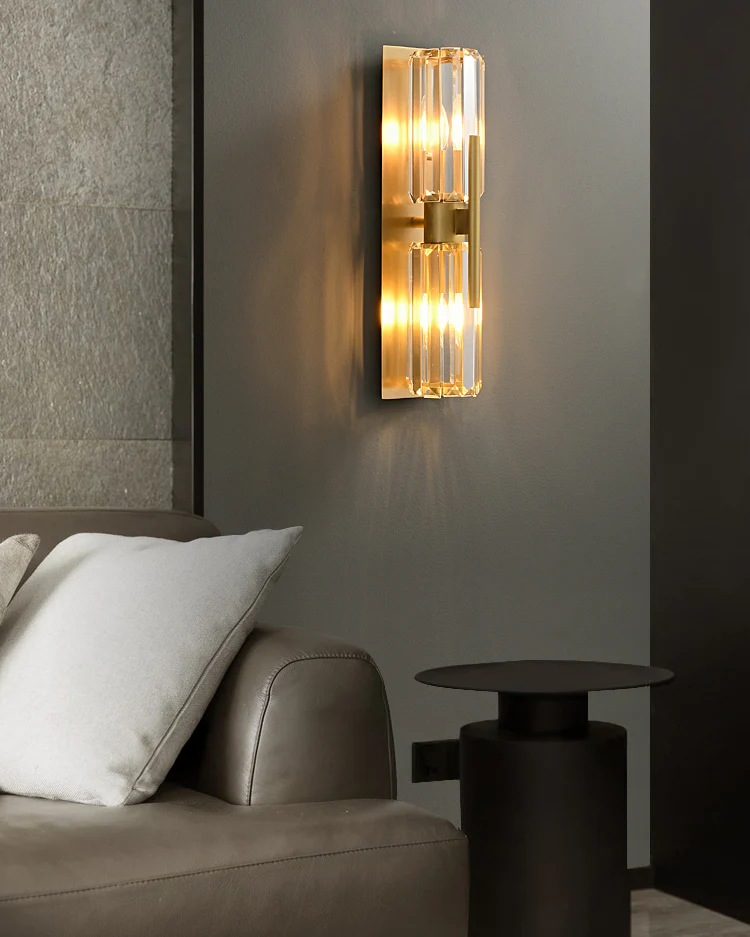 WOMO Crystal Prism Hurricane Double Wall Sconce-WM6132 - Image 3