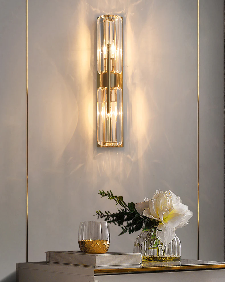 WOMO Crystal Prism Hurricane Double Wall Sconce-WM6132 - Image 6