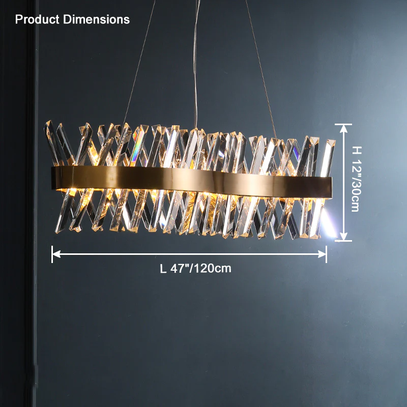 WOMO Crystal Prism Linear Chandelier-WM2360 - Image 10