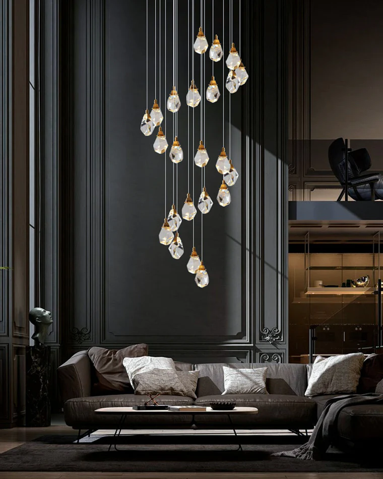 WOMO Rock Crystal Rain Chandelier-WM2189 - Image 12