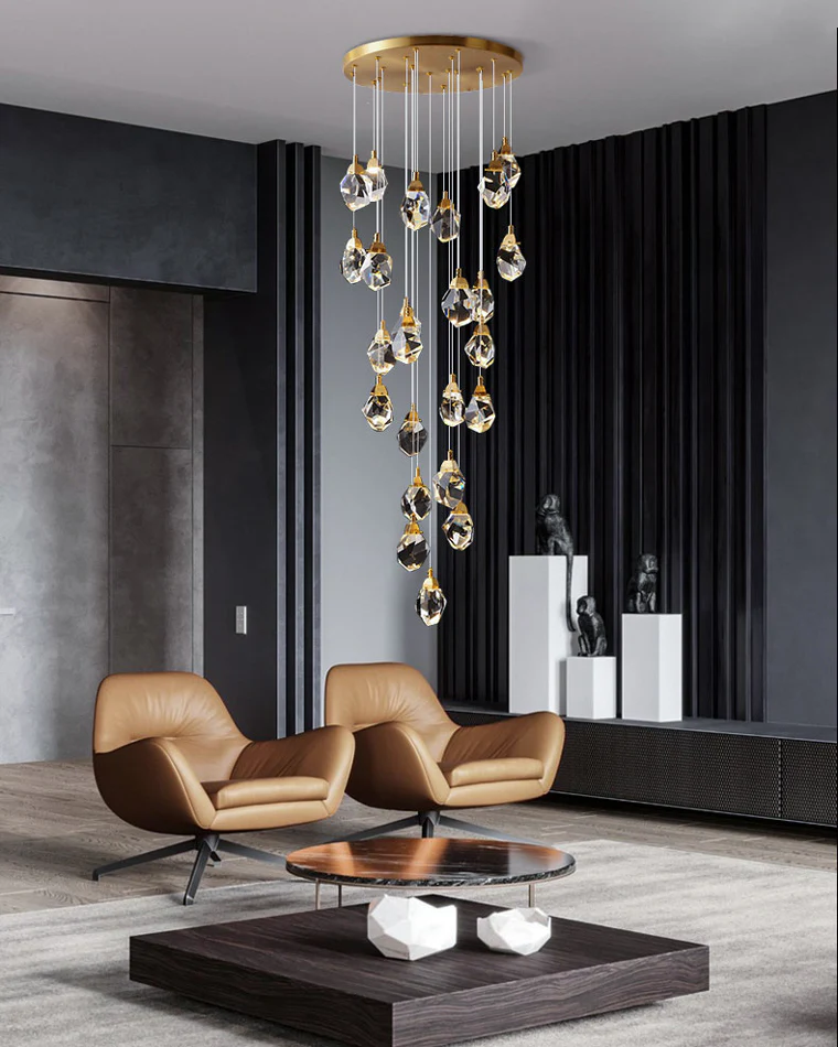 WOMO Rock Crystal Rain Chandelier-WM2189 - Image 2