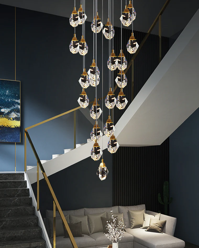 WOMO Rock Crystal Rain Chandelier-WM2189 - Image 20