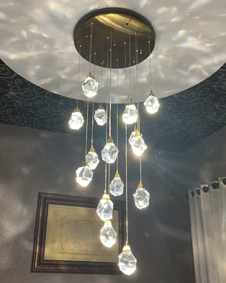WOMO Rock Crystal Rain Chandelier-WM2189 - Image 26
