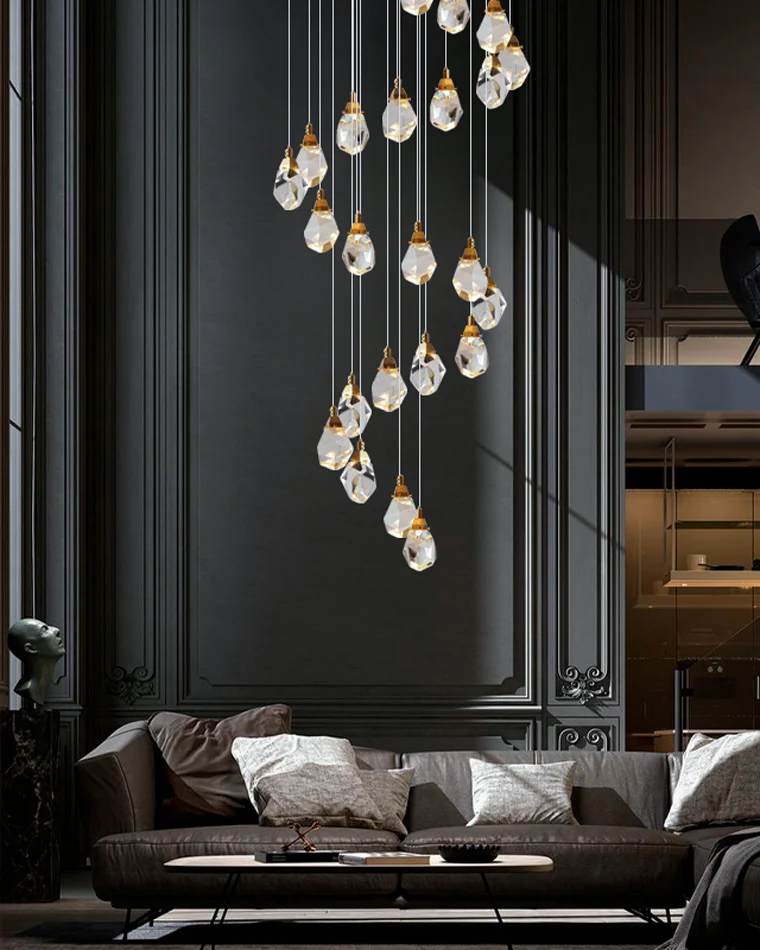 WOMO Rock Crystal Rain Chandelier-WM2189 - Image 27