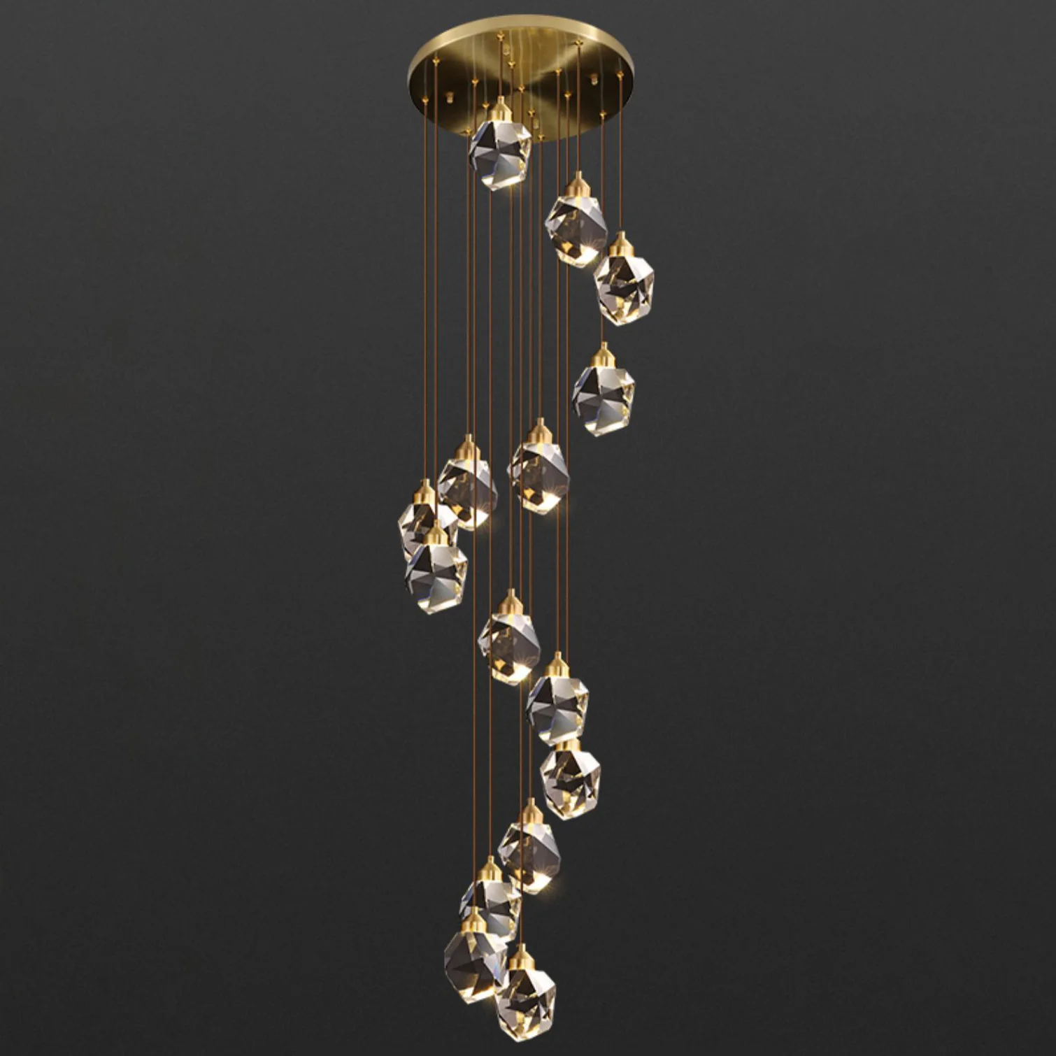 WOMO Rock Crystal Rain Chandelier-WM2189 - Image 60