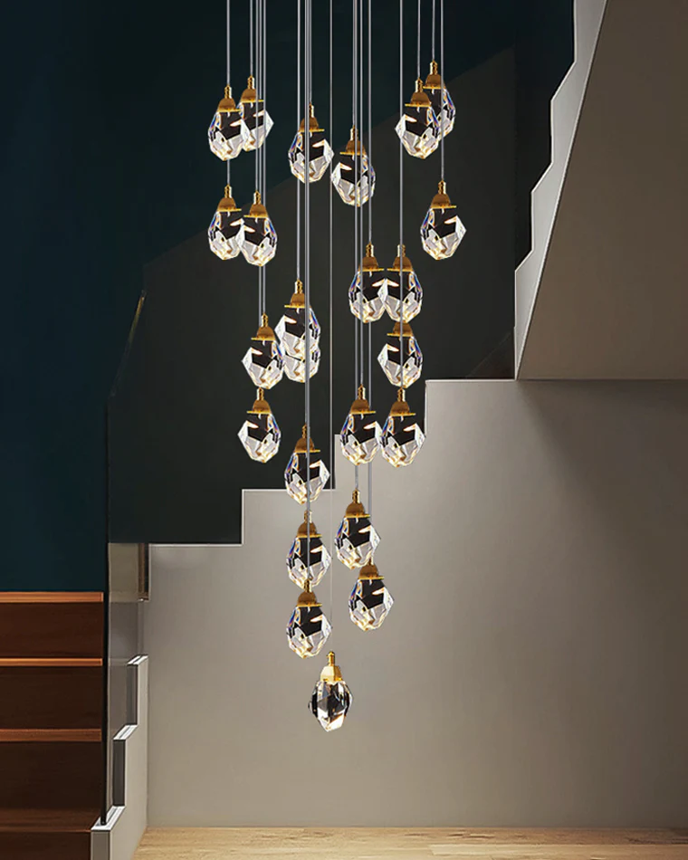 WOMO Rock Crystal Rain Chandelier-WM2189 - Image 8