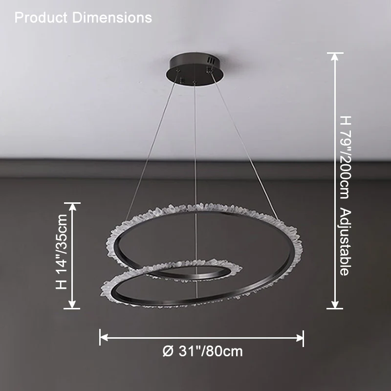 WOMO Rock Crystal Swirl Chandelier-WM2709 - Image 16