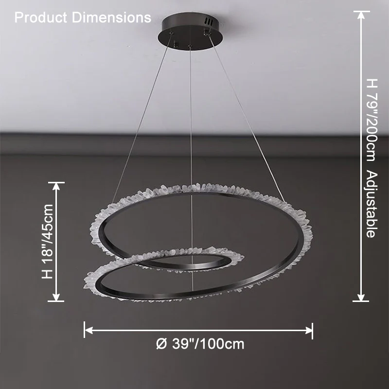 WOMO Rock Crystal Swirl Chandelier-WM2709 - Image 18