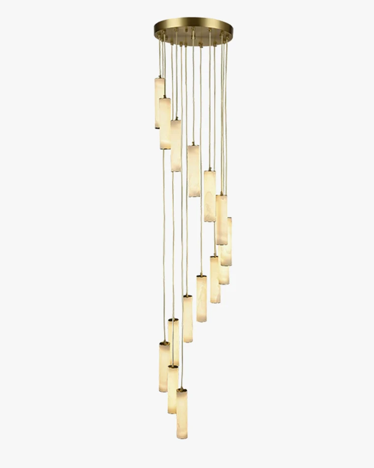 WOMO Cascading Cylinder Alabaster Chandelier-WM2827