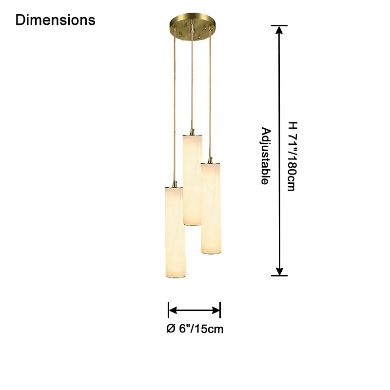 WOMO Cascading Cylinder Alabaster Chandelier-WM2827 - Image 14