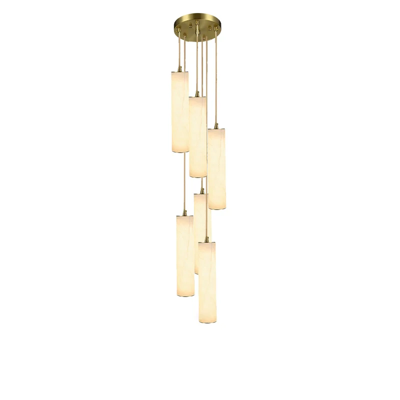 WOMO Cascading Cylinder Alabaster Chandelier-WM2827 - Image 15