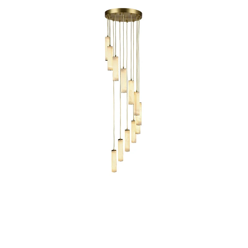 WOMO Cascading Cylinder Alabaster Chandelier-WM2827 - Image 19