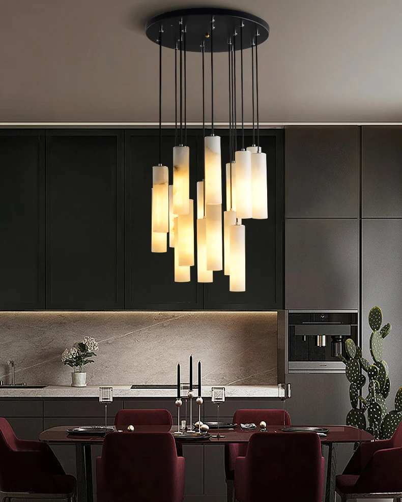 WOMO Cascading Cylinder Alabaster Chandelier-WM2827 - Image 2