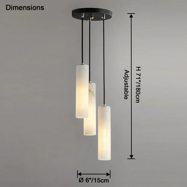 WOMO Cascading Cylinder Alabaster Chandelier-WM2827 - Image 26