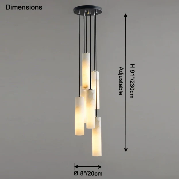 WOMO Cascading Cylinder Alabaster Chandelier-WM2827 - Image 28