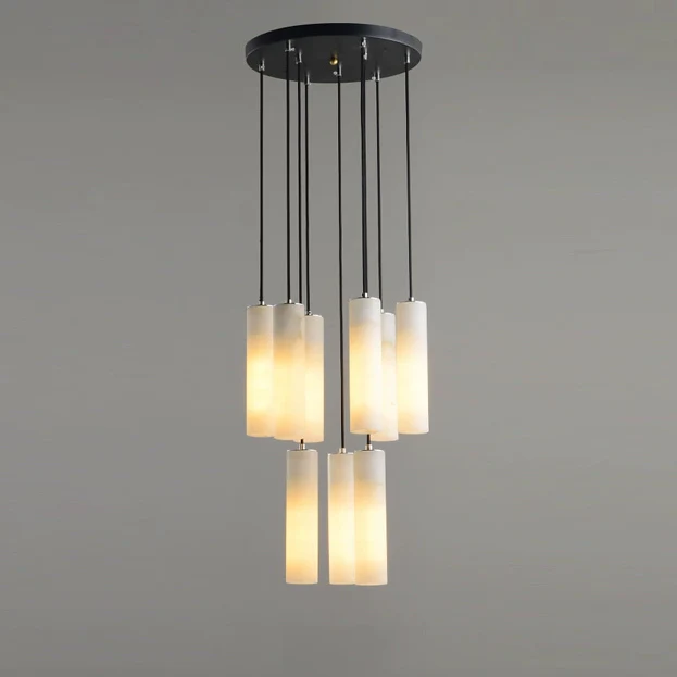 WOMO Cascading Cylinder Alabaster Chandelier-WM2827 - Image 29