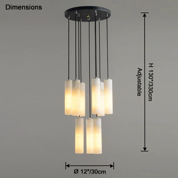 WOMO Cascading Cylinder Alabaster Chandelier-WM2827 - Image 30