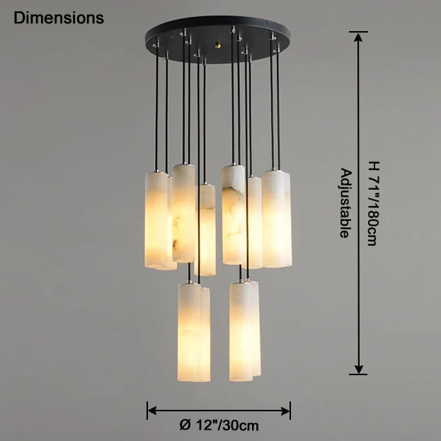 WOMO Cascading Cylinder Alabaster Chandelier-WM2827 - Image 32