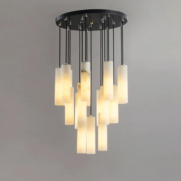 WOMO Cascading Cylinder Alabaster Chandelier-WM2827 - Image 35