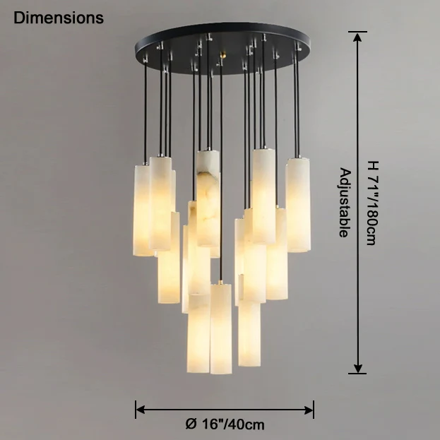WOMO Cascading Cylinder Alabaster Chandelier-WM2827 - Image 36